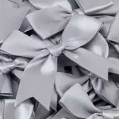 12 Ct Gray Bow Satin Ribbon