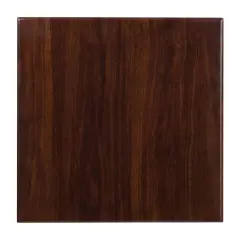 Emma and Oliver 24" Square High-Gloss Resin Table Top with 2" Thick Drop-Lip Walnut