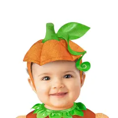 Baby Girl Orange & Green Polyester Pretty Pumpkin Tutu Halloween Costume