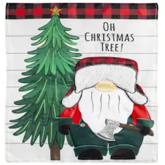 Lumberjack Gnome Christmas Garden Flag 2 Sided