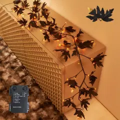 Lighted Halloween Maple Leaf Garland