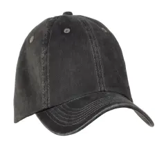Port Authority&reg; Garment Washed Cap Black