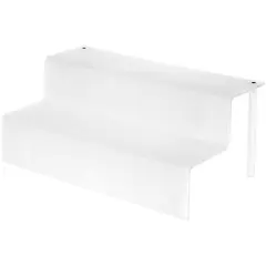 Plymor Frosted Acrylic 2-Step Display Stairs, 6.25" H x 12" W x 10.25" D