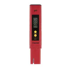 Insten - Digital pH Meter Tester Pen for Water Hydroponics, High Accuracy, Pocket Size, 0-14 pH Measurement Range, Red
