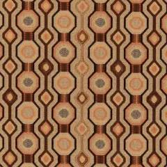 Amber - OrangeRust AbstractGeometric Upholstery Fabric 54 Inches"