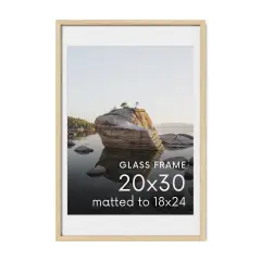 Haus and Hues Oak Wood Picture Frames Matted with Real Glass Natural