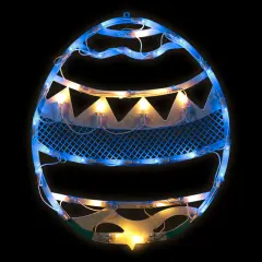 Northlight LED Lighted Easter Egg Spring Window Decoration - 17"- Blue