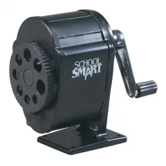 School Smart Manual Classroom Pencil Sharpener, Multi-Hole Design, Black
