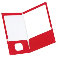 Oxford Laminated 2-Pocket Folder, Red, Pack of 25