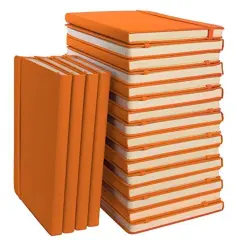 Simply Genius 20 Pack Bulk A5 Lined Hardcover Notebooks, 192 pages, 5.7" x 8.4", Writing Journal for Work, Travel, Business, School & More, Lined Notebook for Men & Women - Orange
