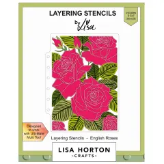 Lisa Horton Crafts Layering Stencils 5"X7"-English Roses