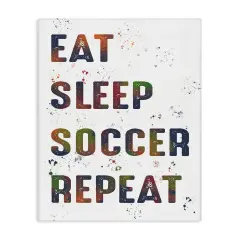 Stupell Industries Eat Sleep Soccer Repeat Canvas Design by Marcus Prime