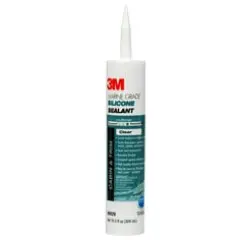 3M&trade; Marine Grade Silicone Sealant, Clear, 304 mL Cartridge