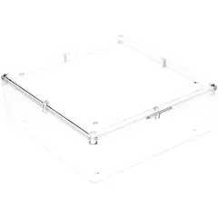 Pioneer Plastics 156C Clear Square Plastic Container, 4.3125" W x 4.3125" D x 1.375" H