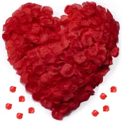 1200 PCS Artificial Silk Rose Petals Decoration for Romantic Night, Wedding, Event, Party, Valentines,Rose Petals for Bedroom,Fake Roses Petal Faux Flowers, Artificial Roses Petals