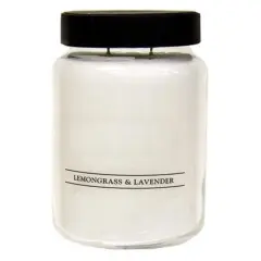Lemongrass Lavender Jar Candle 26 oz Long Burn Time Clean Burning Paraffin Wax
