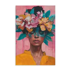 Stupell Industries Woman With Floral Headdress Canvas Design by LSR Design Studio