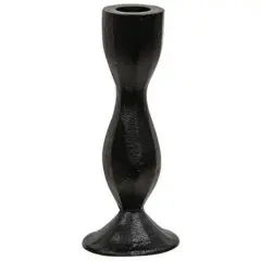 Black Iron Hourglass Taper Holder and Hammered Texture