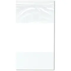 Plymor 6" x 10" (Pack of 100), 2 Mil White-Block Zipper Reclosable Plastic Bags