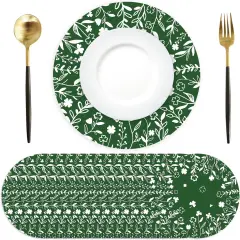 Paper Placemats Disposable 50 Pack Green Shamrock