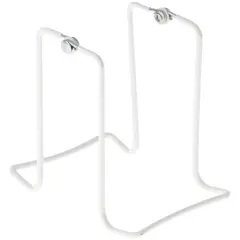 Gibson Holders 2X16 Adjustable White Wire Dual-Sided Display Easel, Two Opposing Ledges for Holding 2 Items, 5.5" W x 3.625" D x 4.75" H