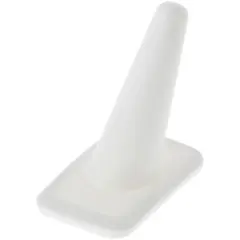 Plymor White Rubber Ring Finger Display, Single on Rectangular Shaped Base, 1.375" W x 2.25" D x 2.125" H