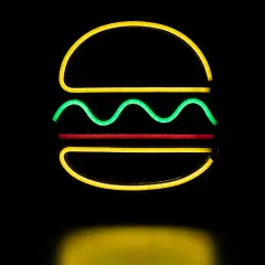 Northlight LED Hamburger Neon Lighted Wall Art - 11.75" Yellow
