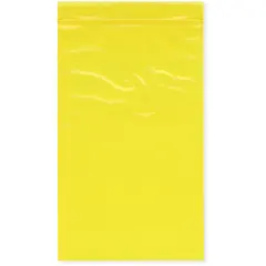 Plymor 5" x 8", Yellow 2 Mil Zipper Reclosable Plastic Bags
