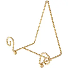 Bard's Scroll Twisted Gold-toned Wire Easel Stand, 6.75" H x 7" W x 4.5" D