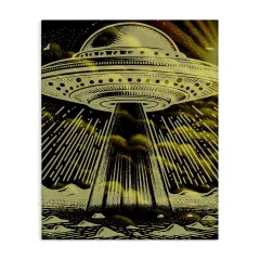 Stupell Industries Mysterious Alien UFO Canvas Design by Jesse Keith