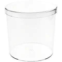 Pioneer Plastics 190C Clear Round Plastic Container, 5.125" W x 5.125" H