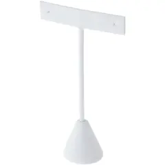 Plymor White Faux Leather "T" Style, Single Pair Earring Display Stand, 2.5" W x 1.25" D x 4.5" H