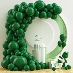 102PCS Red Latex Balloon Arch Kit Green