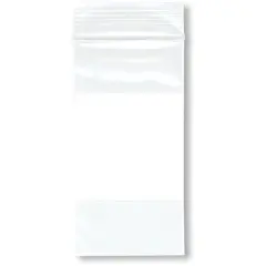 Plymor 2" x 4" (Pack of 100), 2 Mil White-Block Zipper Reclosable Plastic Bags