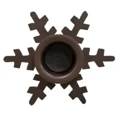 Brown Metal Snowflake Taper Candle Holder and Festive Holiday
