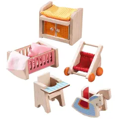 HABA Little Friends Children's Nursery Room - Dollhouse Furniture for 4" Dollhouse Dolls Multicolor