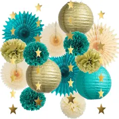 Teal and Gold Party Decorations Teal