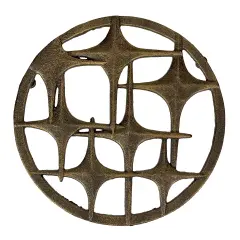 Cast Iron Stars Trivet &ndash; Bronze Finish, 8" Round, Mid Century Modern Style