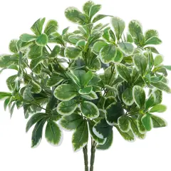 Artificial Shrubs Artificial Shrubs Real Touch Artificial Greenery Fake Plants Silk Schefflera Bushes Indoor Outdoor Garden Front Proch Office Home Table Centerpieces Wall Hanging Decor 2pcs