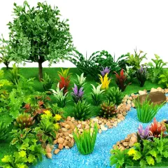 91pcs Model Trees Mixed Miniature Trees Model Train Scenery Fairy Garden Trees Diorama Trees Artificial Wargame Trees Model Railroad Scenery Diorama Supplies for DIY Scenery Landscape