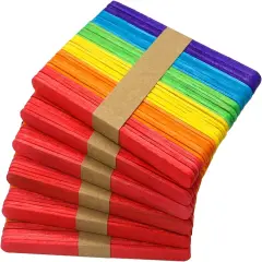 240 Pcs Colored Popsicle Sticks for Crafts, 4.5 Inch Wooden Ice Cream Sticks, Rainbow Colors, Great for DIY Creative Designs and Children Education