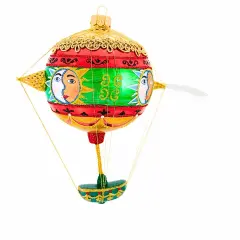 Metzler Bros. 6.5 Inch Balloon Sun Christmas Tree Ornament , Christmas Decor Hot Air Balloon Basket Sun Multicolored