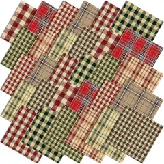 60 Pcs 10 x 10 Inch Vintage Christmas Precut Fabric Quilting