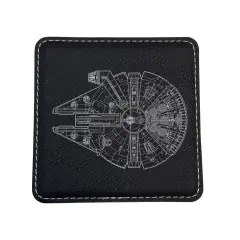 Coaster - Mfalcon - SET OF 2 - Leather or Stitched Cork Black/Silver