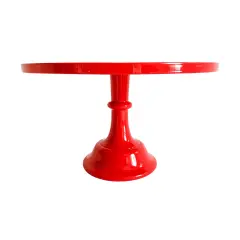 RED PEDESTAL CAKE STAND