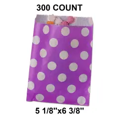 Economical Large Dots Merchandise Bags 5 1/8" x 6 3/8" Purple