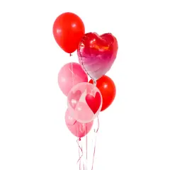 SMALL VALENTINE'S HEARTS BALLOON BUNDLE WITH HELIUM