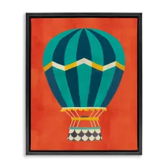 Stupell Industries Hot Air Balloon on Red Framed Floater Canvas Wall Art Design by Irene Chan