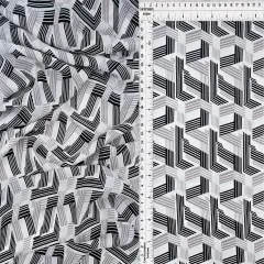 1 Yard Wool Dobby Geo Print Fabric, 57/58&Prime; Wide 100% Polyester IVORY/BLACK