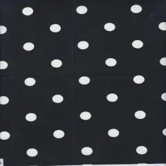 Stretch Poplin Small Dot Fabric Cotton Spandex Woven Print, 57/58" Wide BLACK